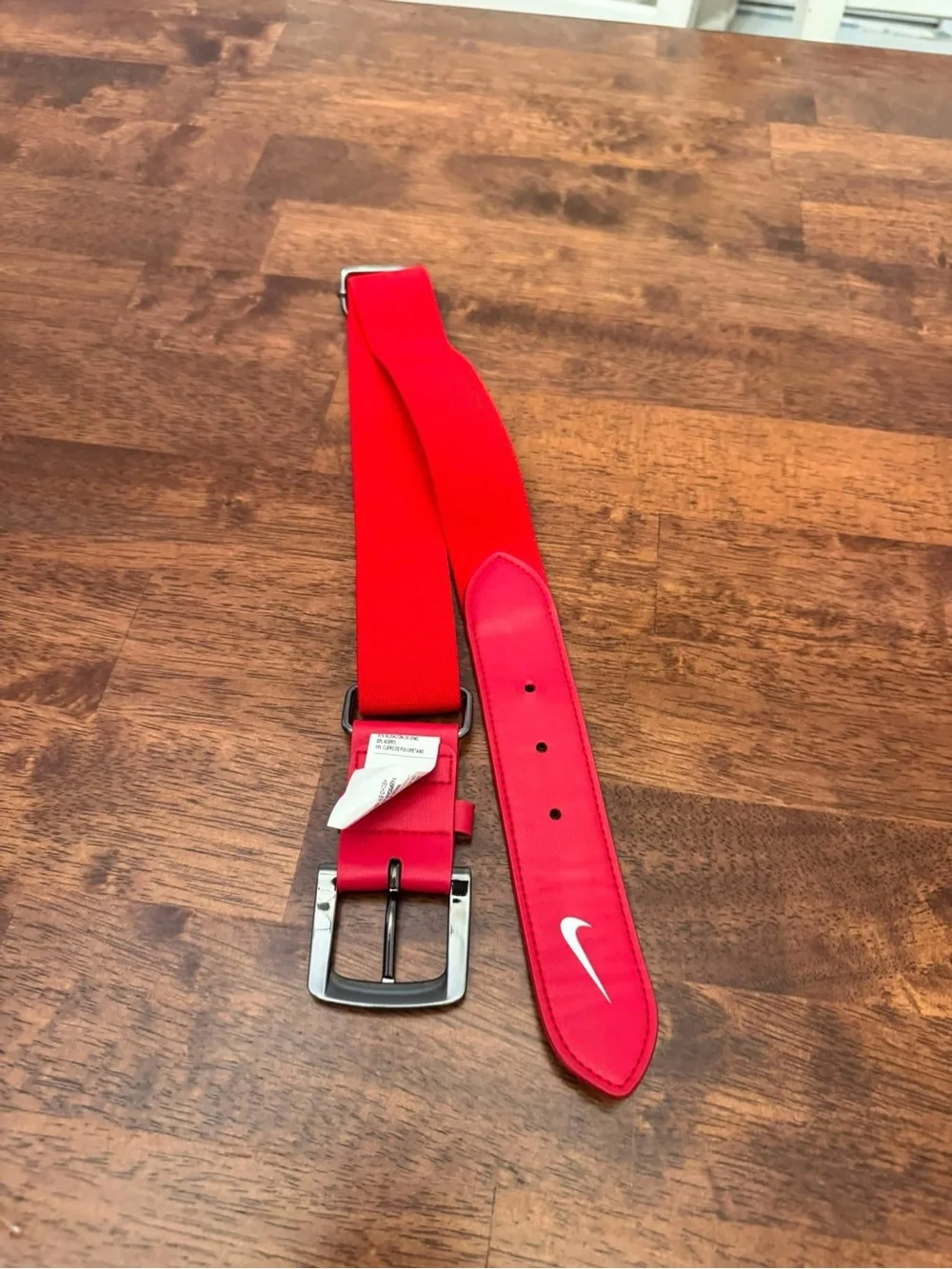 Nike Kids Softball Red Elastic Stretch Belt with Swoosh Accent
